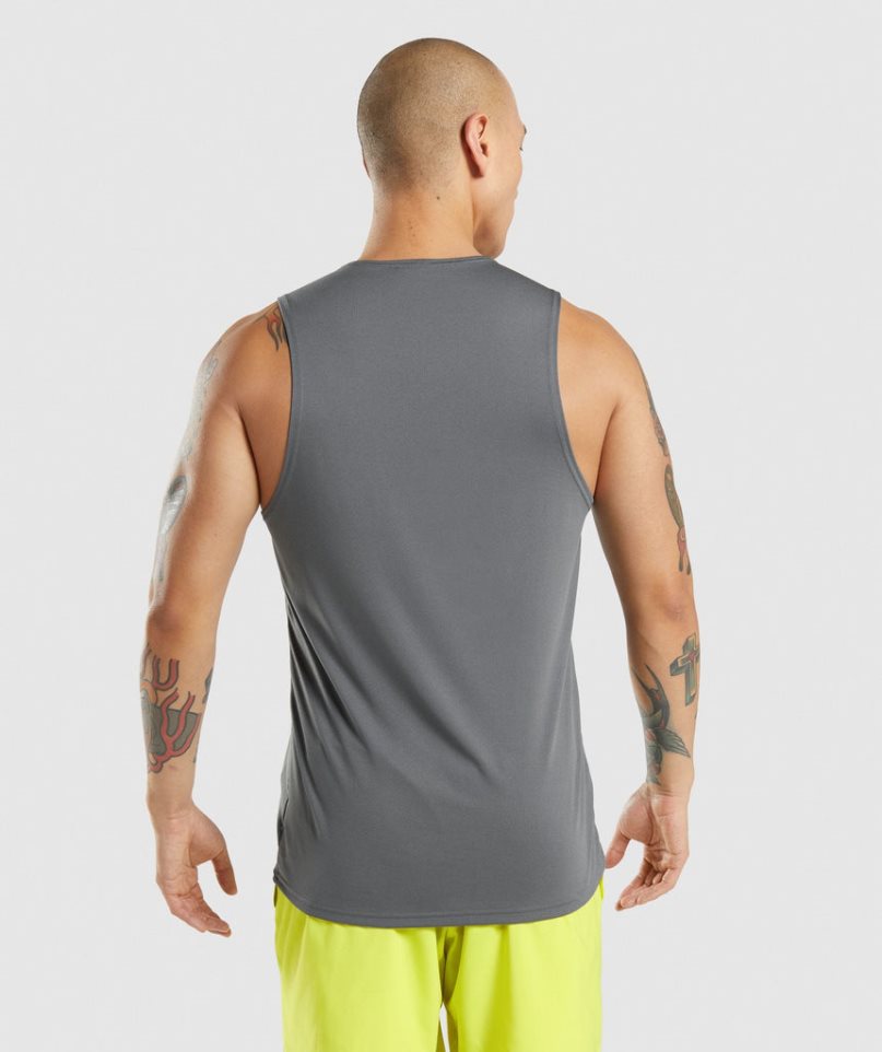 Men's Gymshark Arrival Tanks Grey | NZ 0LWBZA